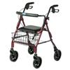 Invacare Four Wheel Rollator with Curved Backrest - Red