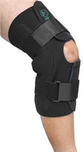 Wrap Around Neoprene Knee Brace with Open Patella and Metal Hinges - X-Large