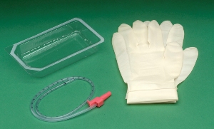 Suction catheter tray, 14 Fr, 2 gloves