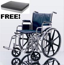 Medline Excel Extra Wide Wheelchair - 22" x 18" with Desk Arms and Swingaway Footrests