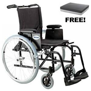 Drive Medical Cougar Wheelchair - 20" with Adjustable Desk Arms and Swingaway Footrests
