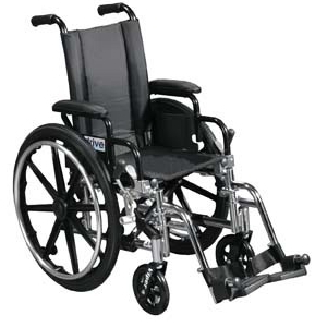 Drive Medical Viper Wheelchair with Various Flip Back Desk Arm Styles and Front Rigging Options