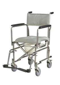 Drive Medical Stainless Steel Rehab Shower Commode - 5" Casters