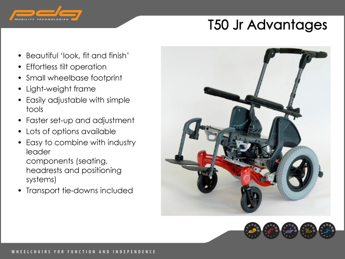 PDG FUZE T50 Jr Tilt-in-Space Wheelchair